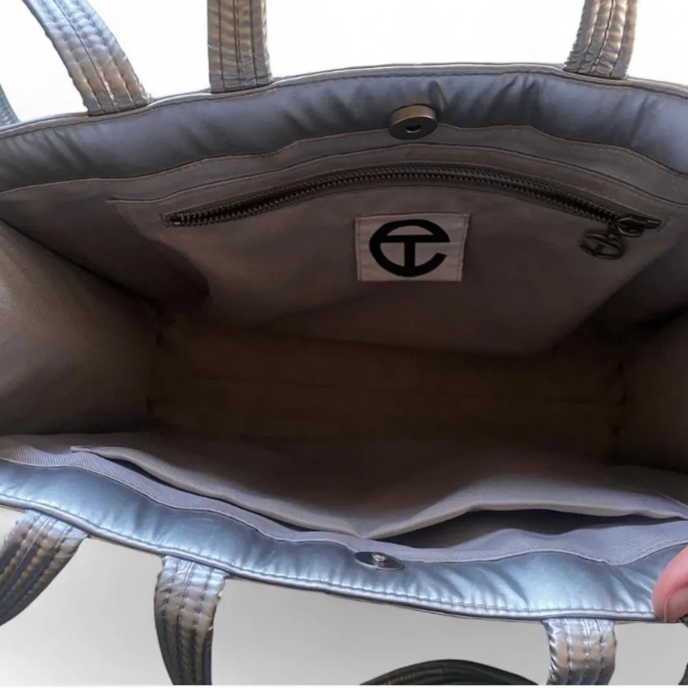 Telfar x Moose Knuckle Silver Medium Shopper Tote Bag - Picture 7 of 8